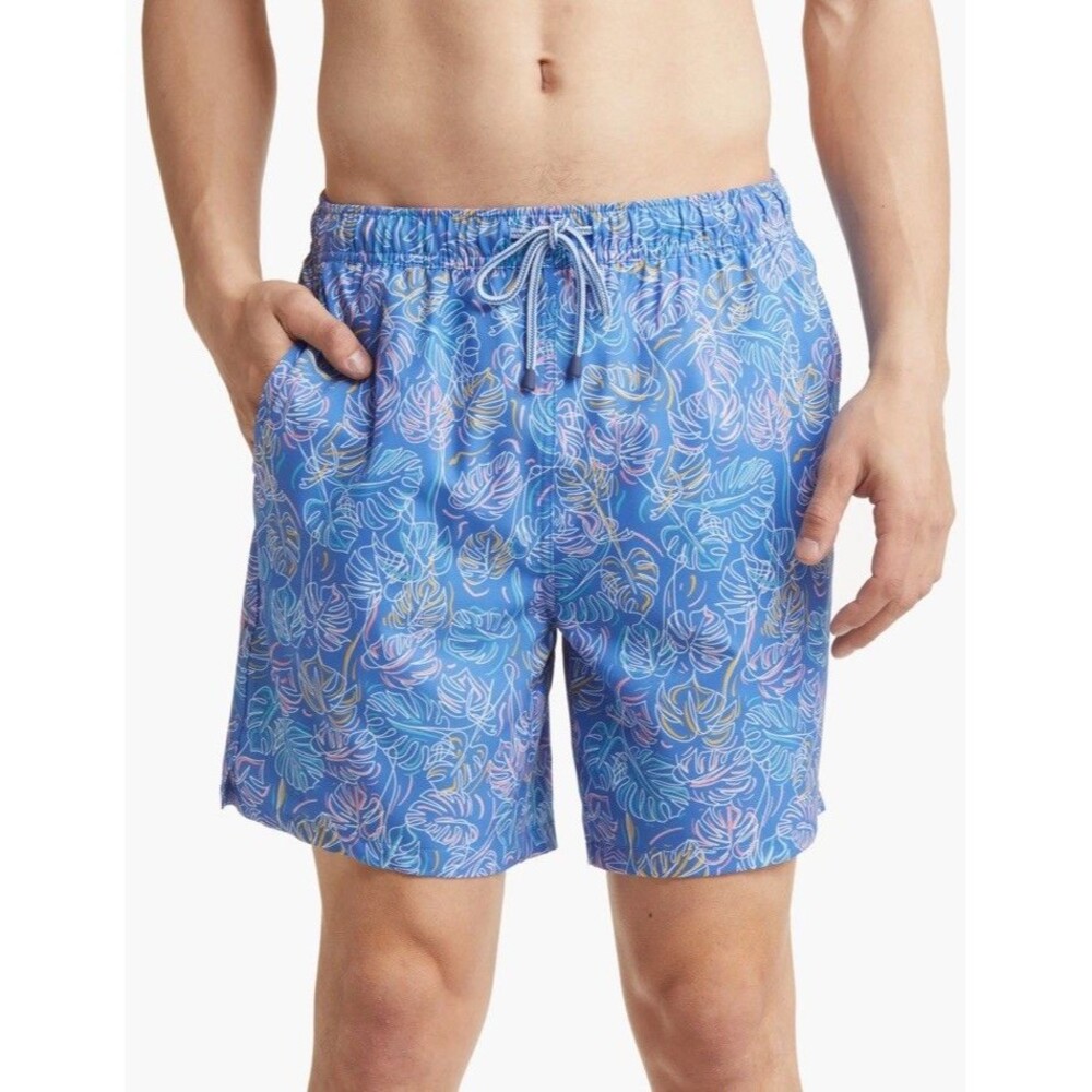 Peter Millar Seaside Collection Swim Trunks M Mesh Lined Monstera Magic  7"